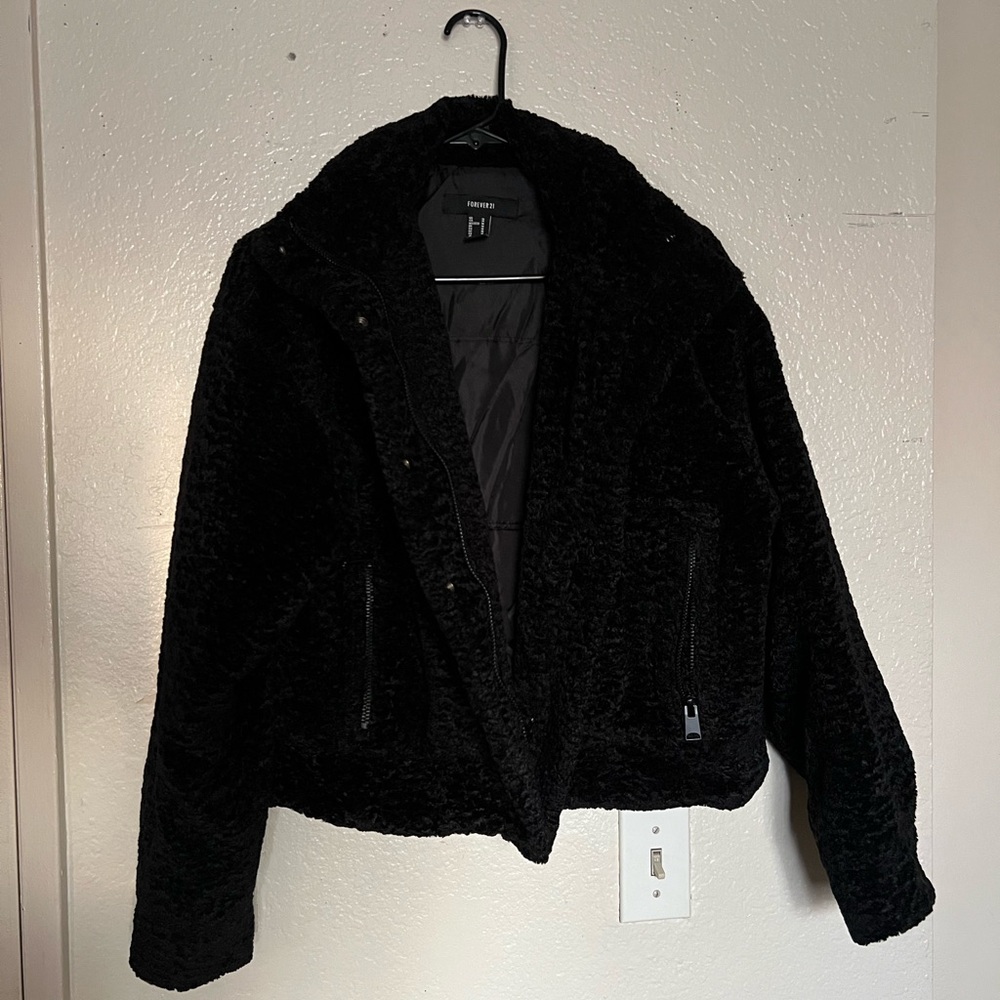 Forever 21 Black Teddy Jacket
